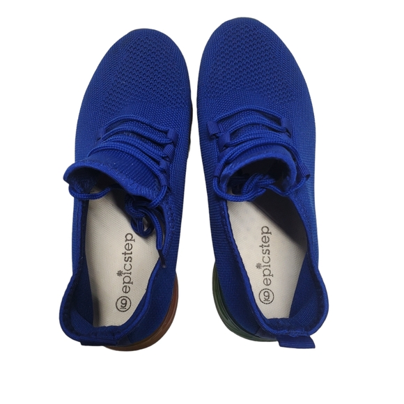 epic step Women's Blue Sneakers Rainbow Soles Size 9 - Picture 3 of 10
